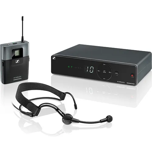 Sennheiser XSW 1-ME3-A Радиосистема с поясным передатчиком и головным микрофоном.