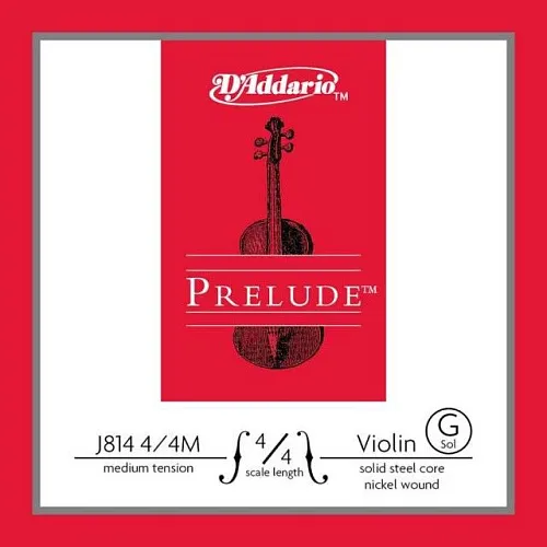 D'Addario J814-4/4M Prelude Отдельная струна G (Соль) для скрипок 4/4, среднее натяжение.