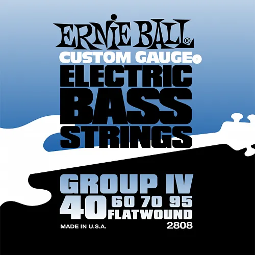 Ernie Ball 2808 (40-95) Комплект струн для бас-гитары с плоской обмоткой.