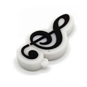 Флешка Скрипичный Ключ черный на белом фоне USB2.0 64Гб.