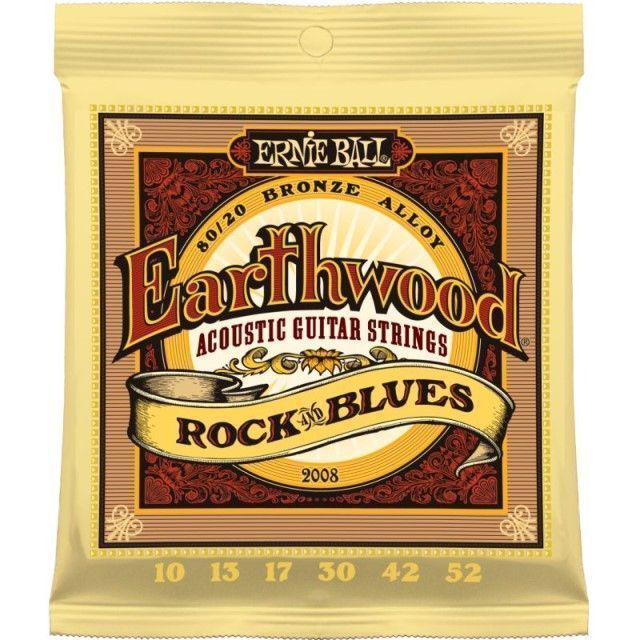 Ernie Ball 2008 (10-52) Earthwood Rock & Blues Комплект струн для акустической гитары.