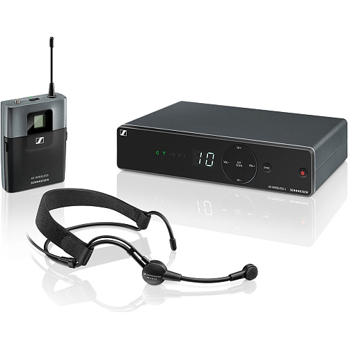 Sennheiser XSW 1-ME3-A Радиосистема с поясным передатчиком и головным микрофоном.