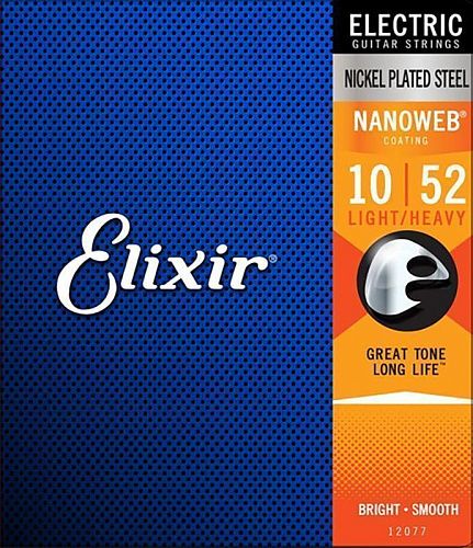 Elixir 12077 Nanoweb (10-52) Комплект струн для электрогитары Anti Rust NanoWeb Light Heavy.