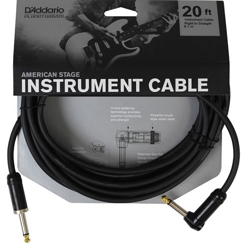 Planet Waves PW-AMSGRA-20 Кабель распаянный инструментальный, American Stage, длина 6,1 м.