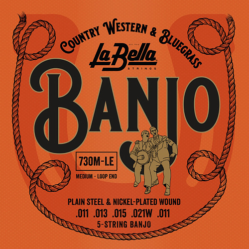 La Bella 730M-LE (11-11) Комплект струн для 5-струнного банджо.