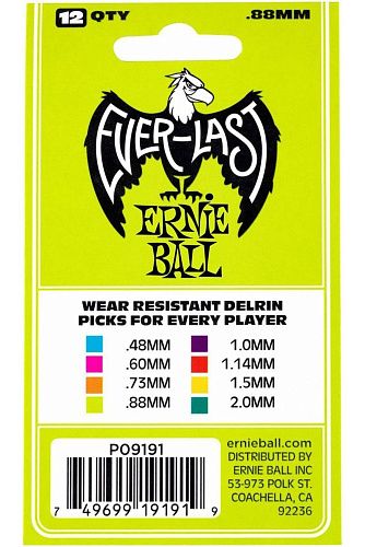 Ernie Ball 9191 Everlast Набор медиаторов.