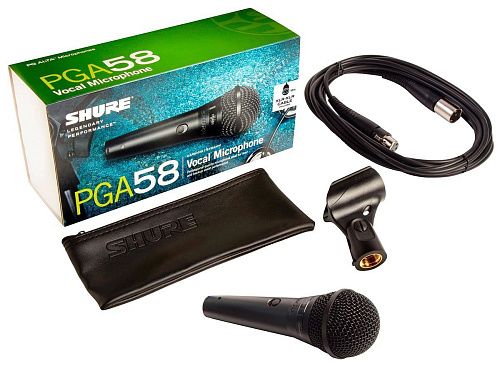 Shure PGA58-XLR-E Микрофон вокальный c выключателем, с кабелем XLR -XLR.
