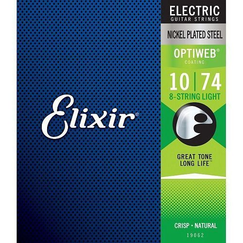 Elixir 19062 Optiweb (10-74) Комплект струн для 8-струнной электрогитары.