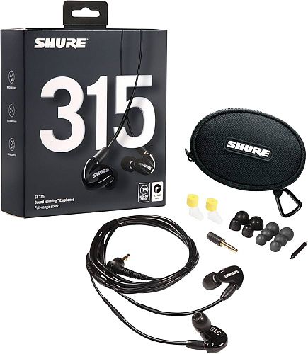 Shure SE315-K Наушники внутриканальные (наушники вставные) с одним драйвером, черные.