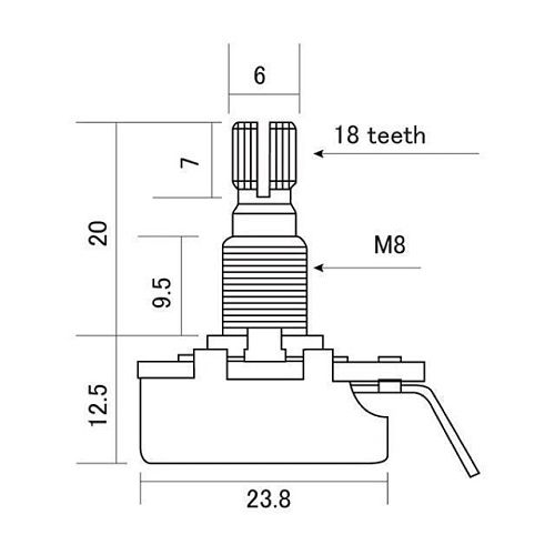CTS-B250MM Потенциометр 250 кОм (лин) метрический.