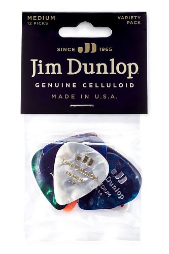 Dunlop PVP106 Celluloid Набор медиаторов Guitar MED/HVY Pick Variety Pack, 12 шт.
