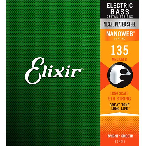 Elixir 15435 Nanoweb (.135) Отдельная 5-ая струна для бас-гитары, Heavy B, .135.