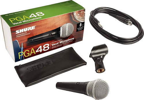 Shure PGA48-XLR-E Микрофон вокальный c выключателем, с кабелем XLR -XLR. 