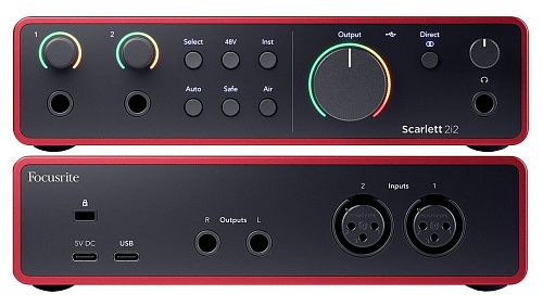 Focusrite Scarlett 2i2 4th Gen Аудио интерфейс USB.