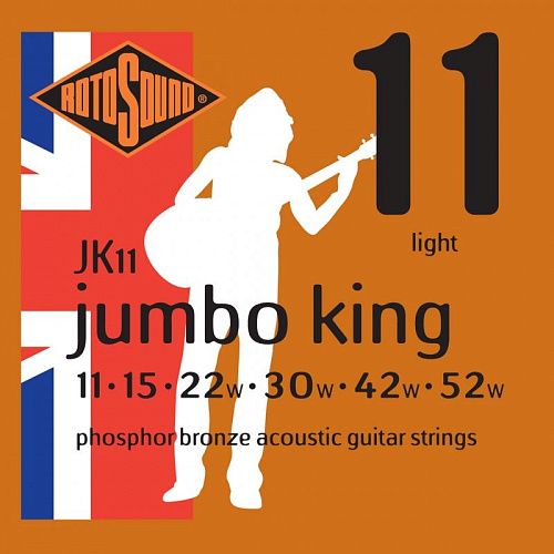 Rotosound JK11 Strings Phosphor Bronze (11-52) Комплект струн для акустической гитары.