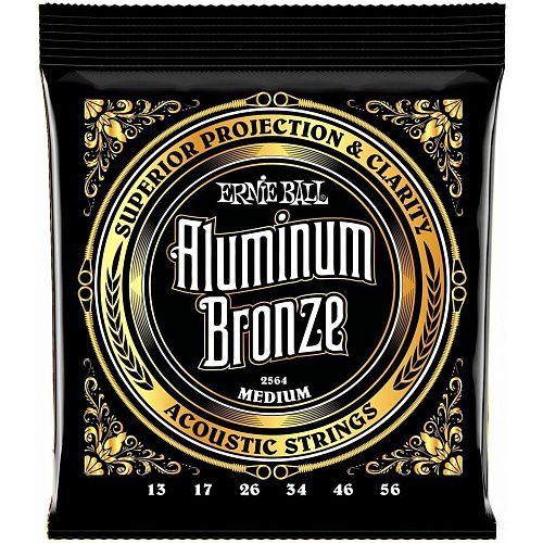 Ernie Ball 2564 (13-56) Aluminum Bronze Medium Комплект струн для акустической гитары.