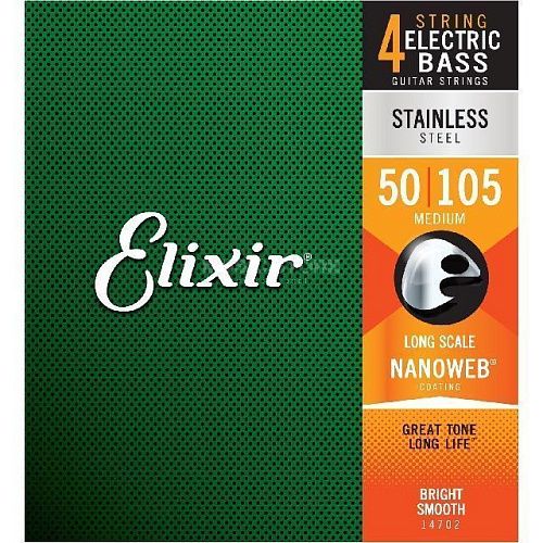 Elixir 14702 Nanoweb (50-105) Комплект струн для бас-гитары.