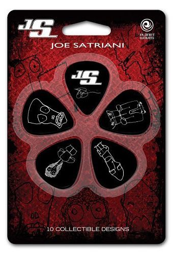 Planet Waves 1CBK6-10JS Joe Satriani Набор медиаторов, черные, 10 шт, толстые.