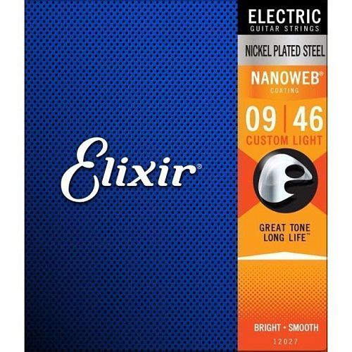 Elixir 12027 Nanoweb (9-46) Комплект струн для электрогитары Anti Rust NanoWeb Custom Light.