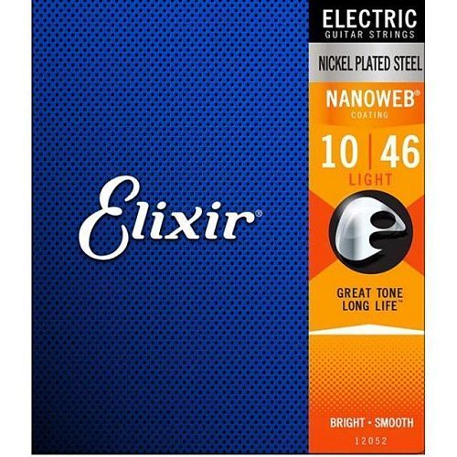 Elixir 12052 Nanoweb (10-46) Комплект струн для электрогитары Anti Rust NanoWeb Light.