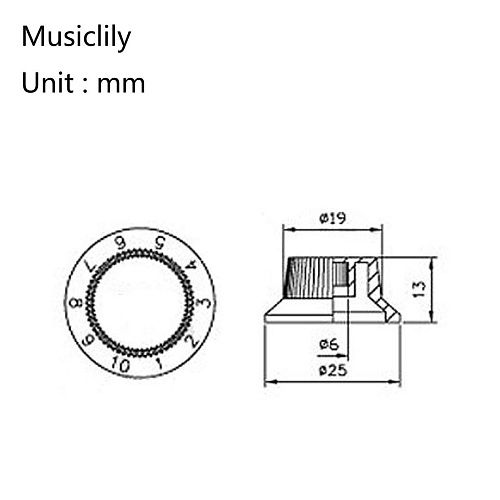 Musiclily MX1563BK-2MX1564BK Набор ручек для потенциометров типа (2+1), Strat Style, черные.