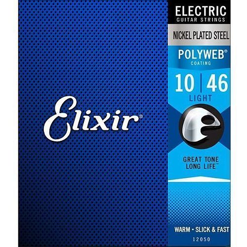 Elixir 12050 Polyweb (10-46) Комплект струн для электрогитары, Light, никелированная сталь, 10-46.