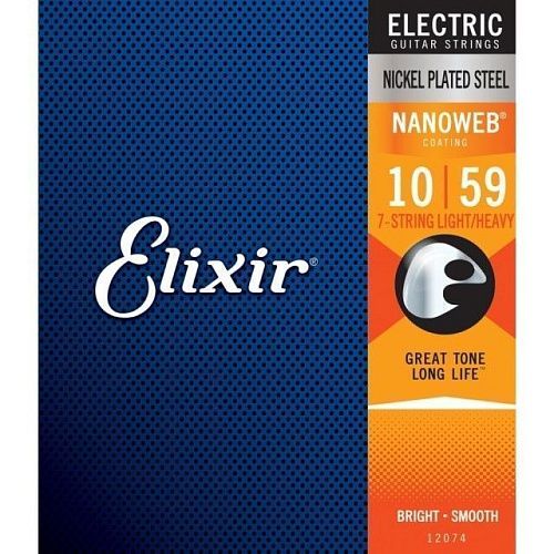 Elixir 12074 Nanoweb (10-59) Комплект струн для 7-стр электрогитары.