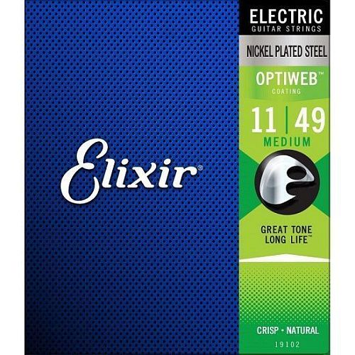 Elixir 19102 Optiweb (11-49) Комплект струн для электрогитары, Medium 11-49.